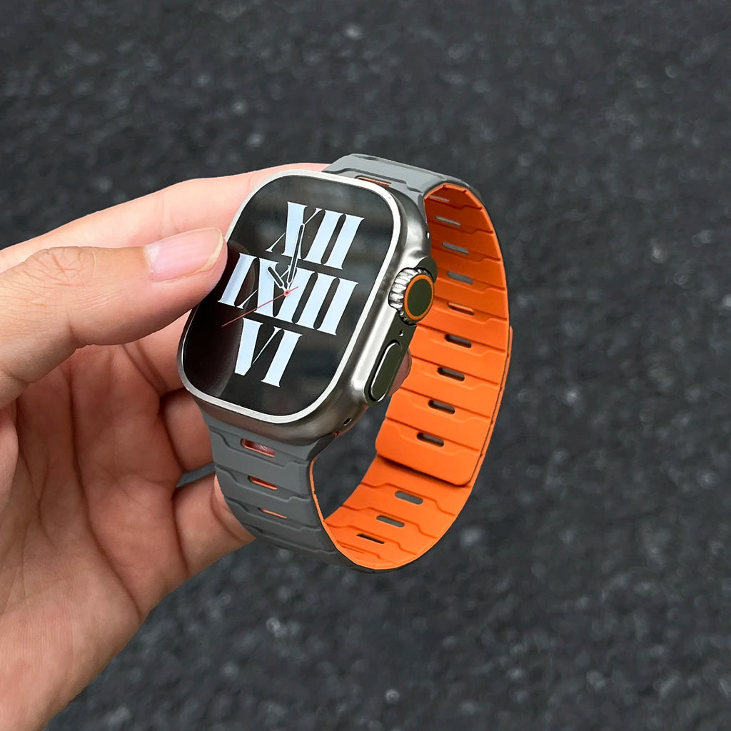 Magnetic Silicone for Apple Watch Ultra 3 band 40mm 44mm 46mm 45mm 49mm 42mm 41mm correas para band Apple Watch 11 10 SE 9 8 7 6