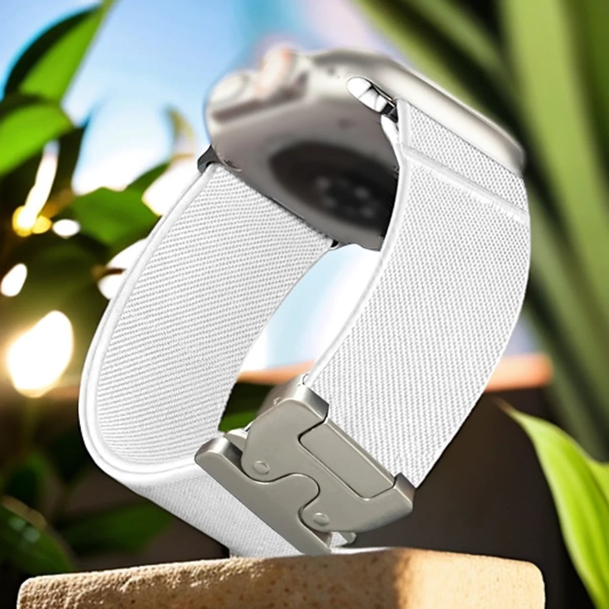 Nylon Loop Compatible With Apple Watch band Series 10 9 38mm 40mm 41mm 42mm 44mm 46mm 46mm 49mm Woman Man Parachute Style Buckle Elastic Ban