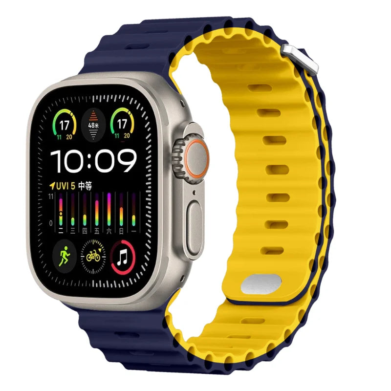 Ocean Silicone band for Apple Watch Ultra 2 3 49mm 45mm 44mm 46mm 42mm 40mm 41mm Sport band Apple Watch Series 11 10 9 8 7 6 SE band