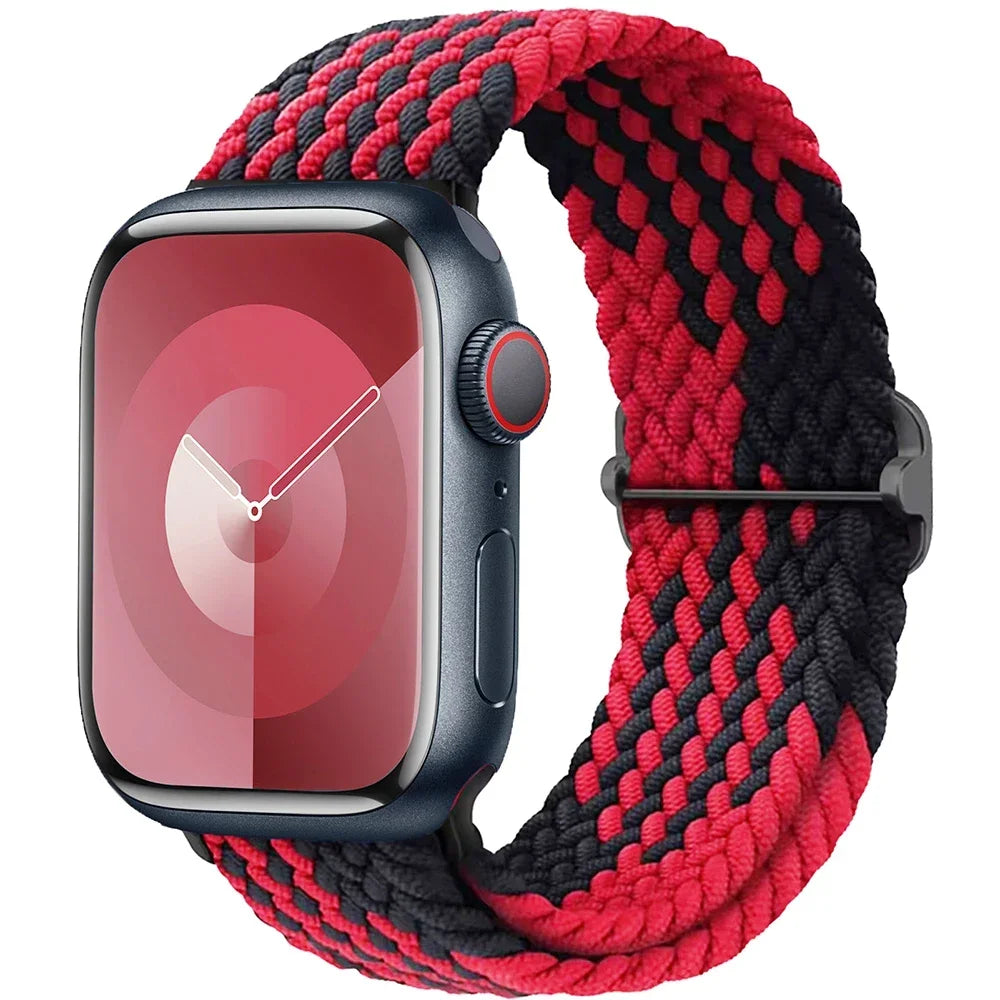 Braided band For Apple Watch band 45mm Ultra 2 49mm 44mm 40mm 41mm 42mm 46mm Elastic adjustable band Series 10 9 8 7 3 5 SE 6 4
