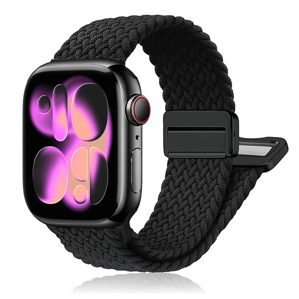 Braided LOOP band For Apple Watch 11 10 band 42mm 46mm SE3 40mm 44mm Magnetic Correa band Series 9 7 6 8 45mm 41mm 40mm Band