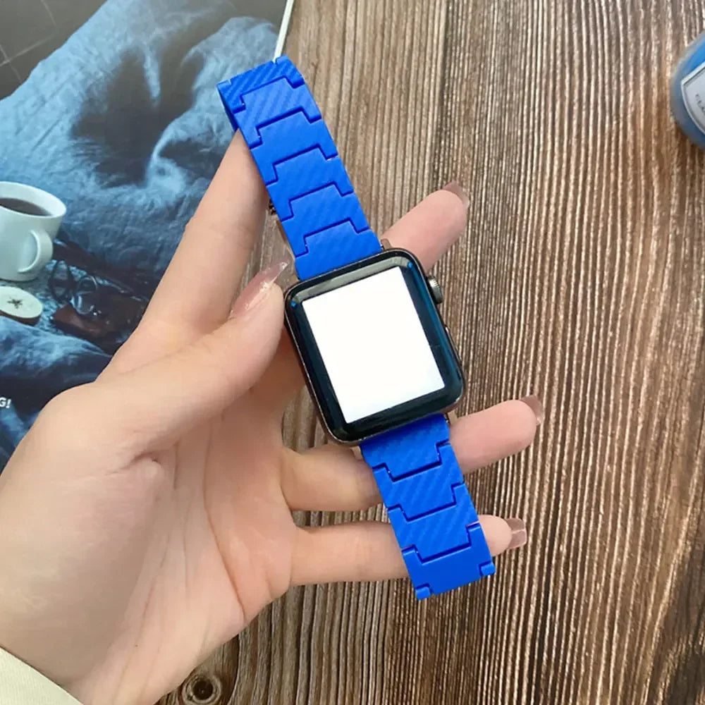 Carbon fiber band for Apple Watch band Ultra 2 49mm band 45mm 44mm 40mm 41mm PC watch band link band Series 9 8 7 6 5 4 SE