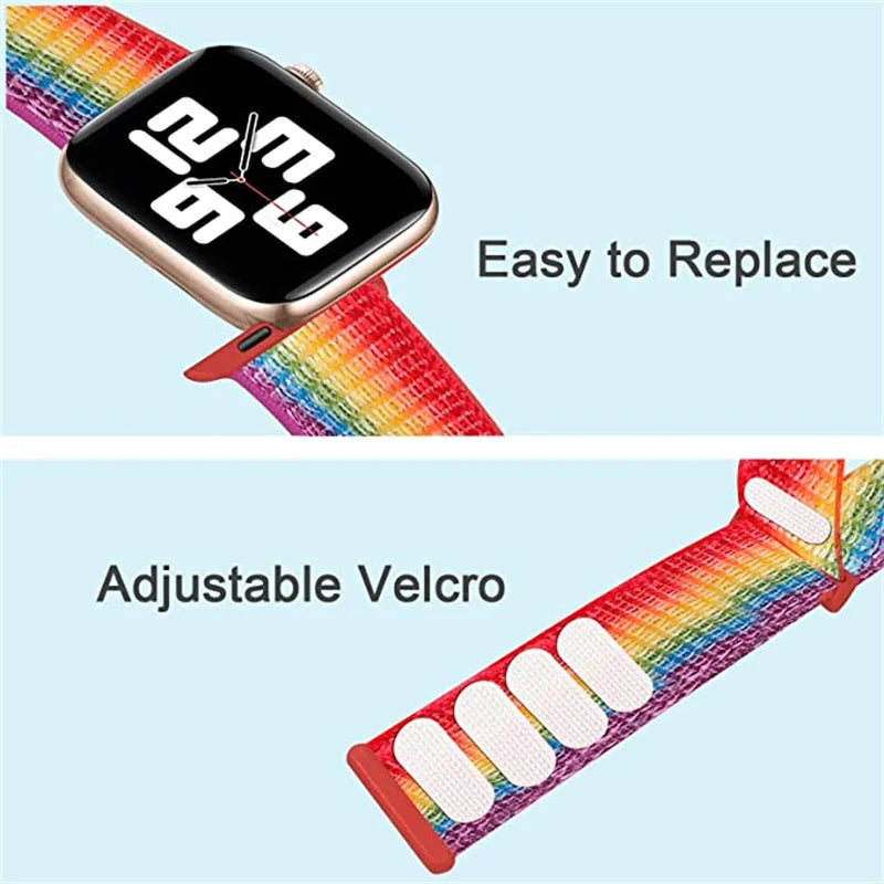 Nylon band For Apple Watch band S10 46mm 42mm 45mm 41mm 44mm 40mm 49mm Braided band Breathable Apple Watch Ultra 10 9 8 7 6 5 4