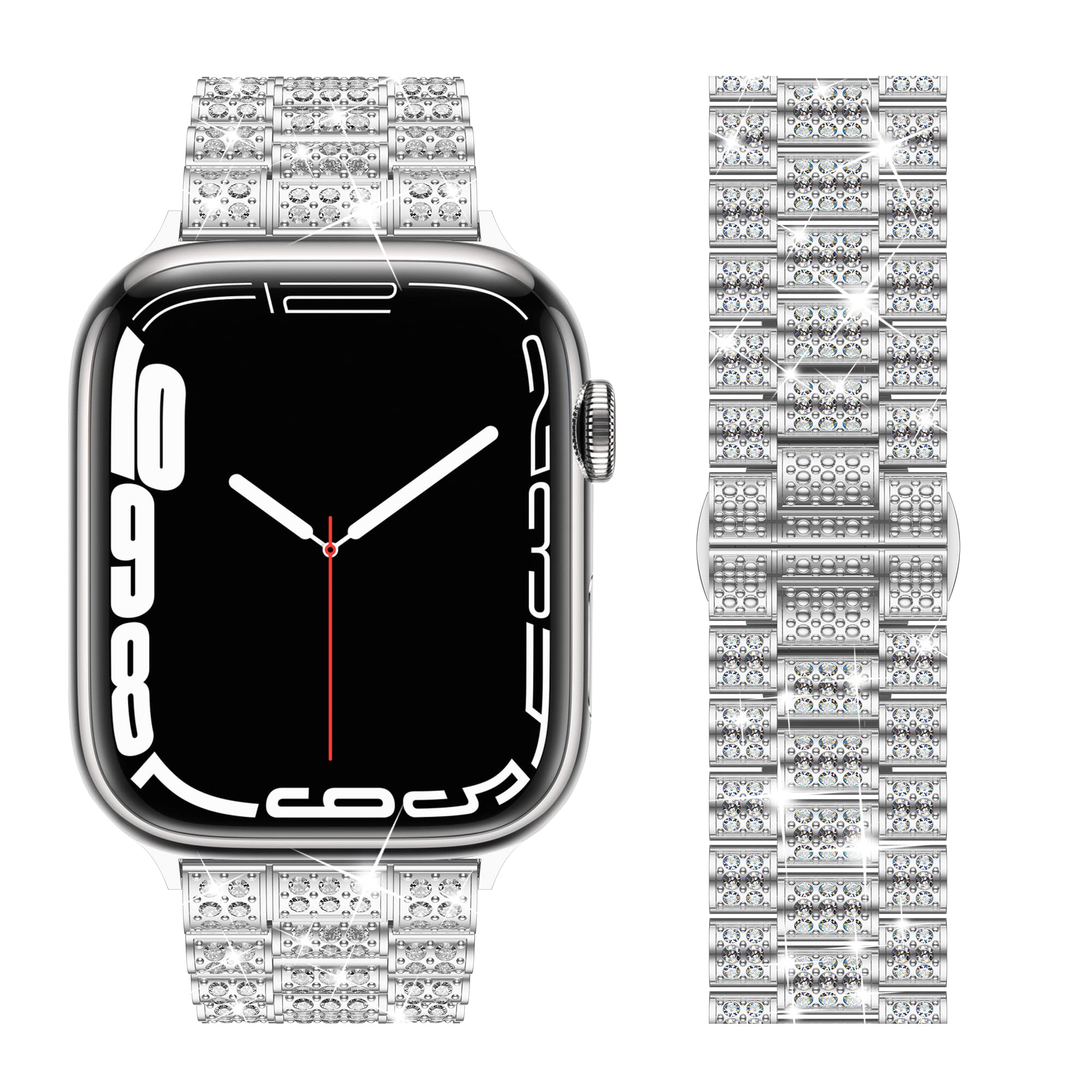 Women's Diamond band For Apple Watch Ultra 2 band 9 49mm 44mm 40mm 41mm 45mm metal band Apple Watch Series 8 7 6 SE 5 Watchband