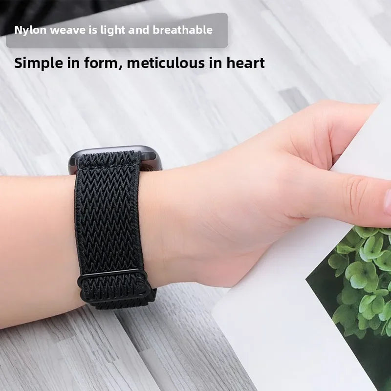Nylon band for Apple Watch band 44mm 45mm 41mm 40mm 38mm 42mm 46mm Elastic band Apple Watch Series 11 10 8 7 9 6 5 SE Ultra 2 3 49mm