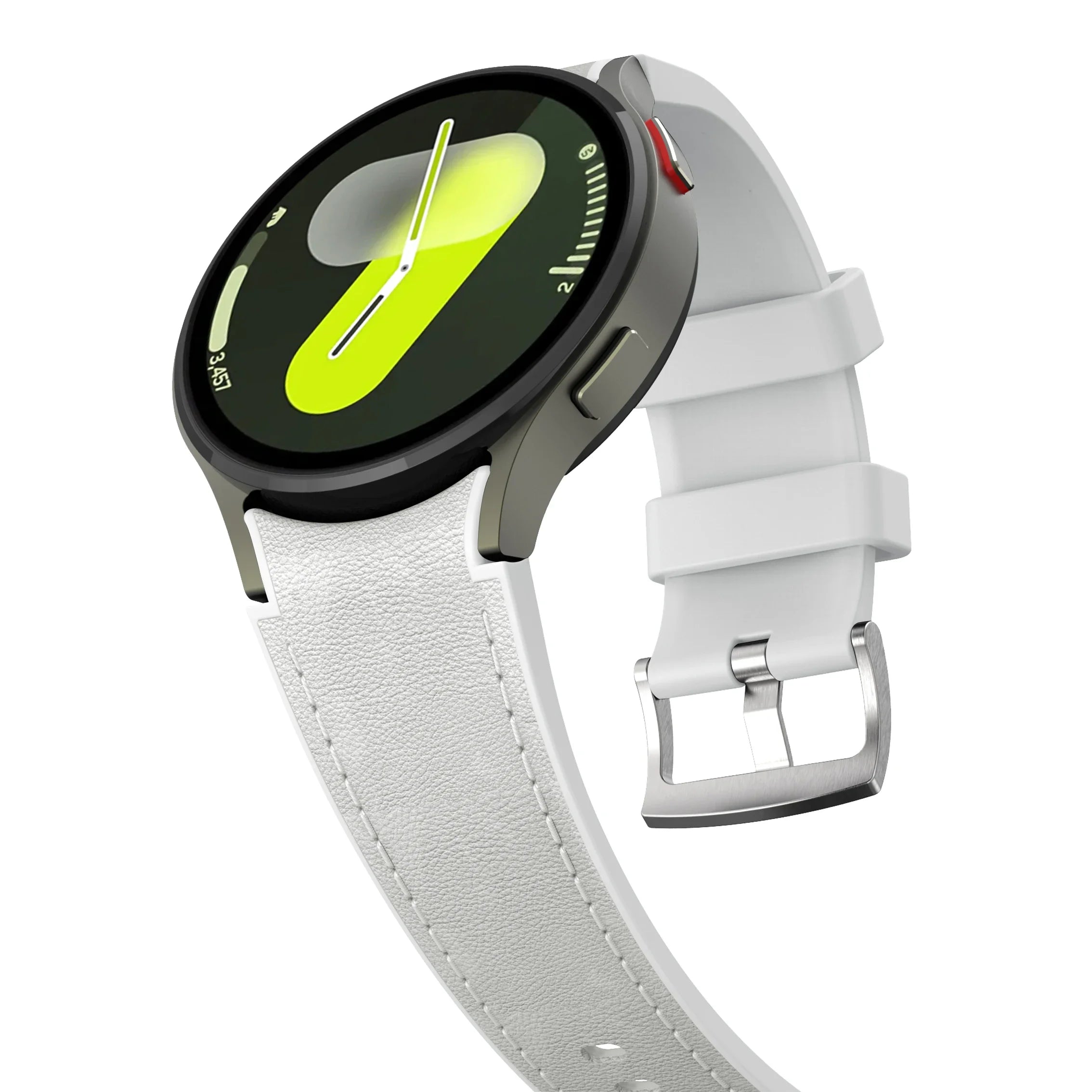 Silicone+Leather Strap for Samsung Galaxy Watch 7 6 5 4 FE 40mm 44mm No Gap Bracelet Band Watch 6 4 Classic 43/47mm 42/46mm Belt