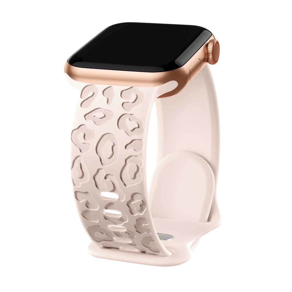 Engraved Leopard band For Apple Watch Ultra 2 3 band 49mm 44mm 41mm 40mm 45mm 38mm Silicone band Apple Watch Series 98765SE 10 11 46mm 42mm