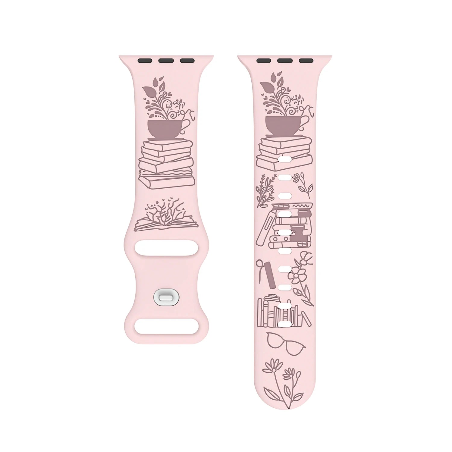 Book Love Engraved Silicone band Suitable for Apple Watch 40mm 41mm 42mm 44mm 45mm 46mm 49mm Apple Watch Ultra Series 10 9 8 7 6 SE