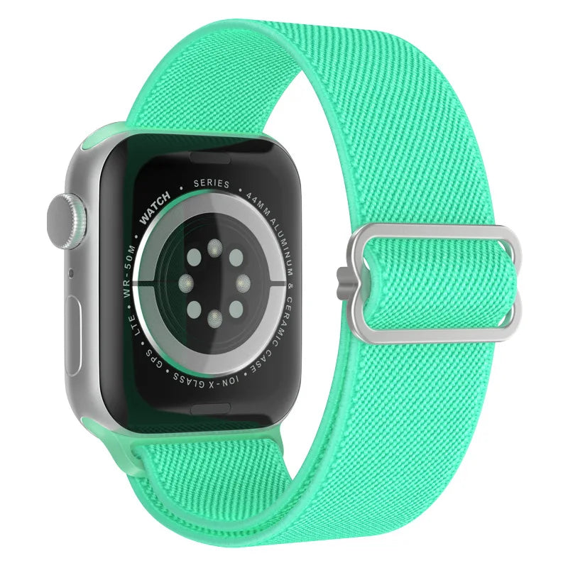 Elastic band for Apple Watch Series 10 9 8 7 6 5 4 SE Ultra 2 49mm 46mm 42mm 41mm 45mm 40mm 44mm Nylon loop band Apple Watch Band