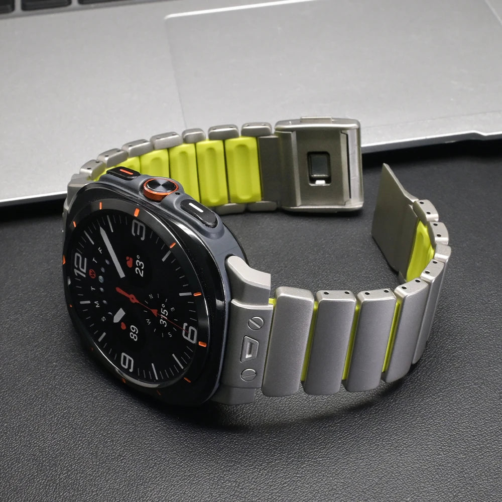 Titanium Watchband for Samsung Galaxy Watch Ultra 2025 47mm Luxury Rubber Strap for GALAXY WATCH ULTRA 47mm 2024 Men Metal Band