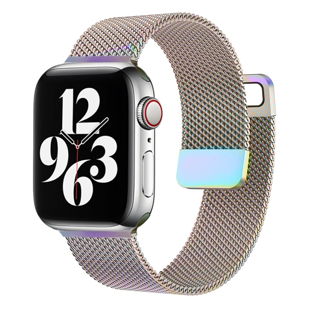 band For Apple Watch band 44mm 40mm 45mm 41mm 38mm 42mm 44mm Accessorie Milanese Loop metal band Apple Watch serie 3 4 5 6 SE 7