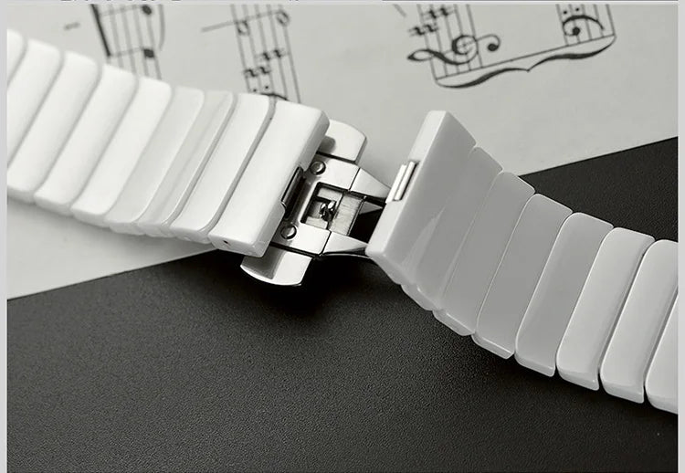 Ceramic band for Apple Watch band 44mm 40mm 45mm 49mm 42mm 38mm Stainless steel butterfly band Apple Watch Series 6 3 7 8 SE Ultra