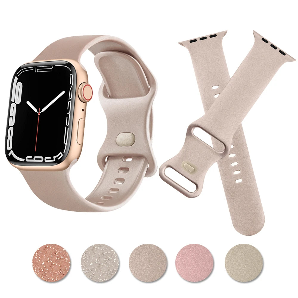 Soft TPU band For Apple Watch Ultra 49mm 10 9 8 7 41mm 45mm 46mm band Bling Wristband For Apple Watch 6 5 4 3 2 38mm 42mm 40mm 44mm