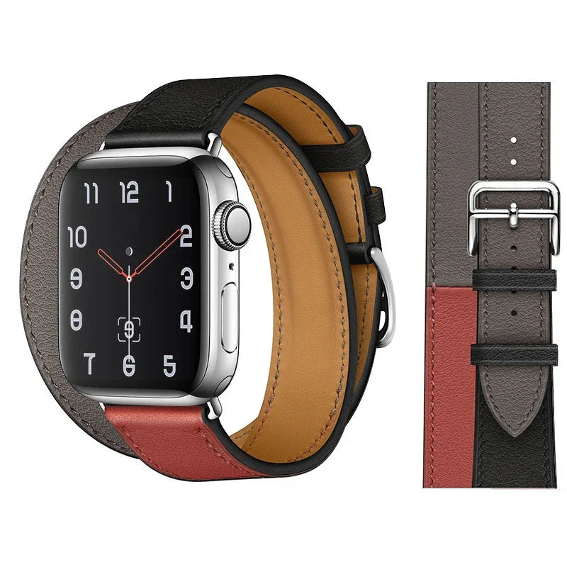 Leather band For Apple Watch Ultra 2 49mm 9 8 7 45mm 41mm High quality business wristband For Apple Watch 6 5 4 3 SE 44mm 40mm 42mm