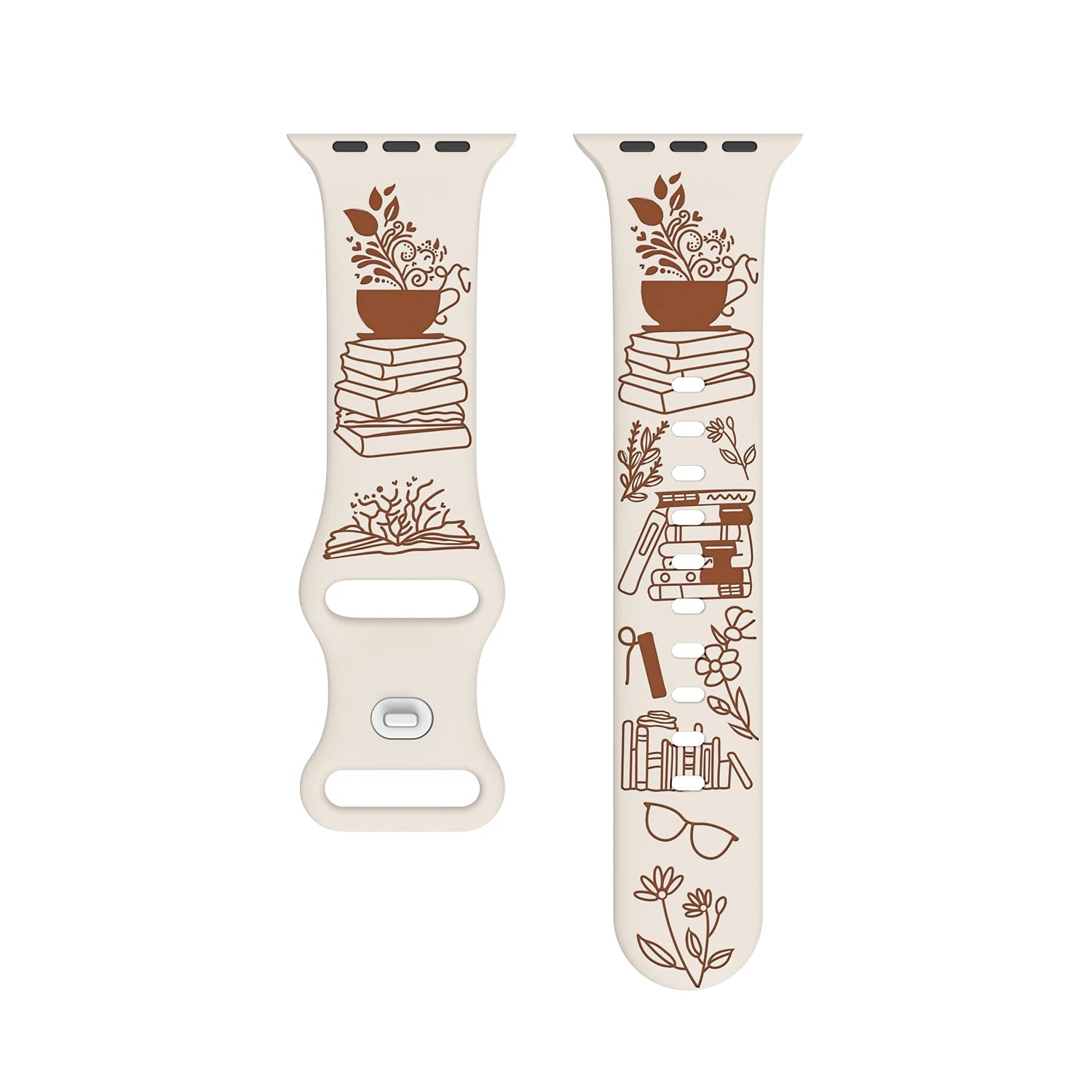 Book Love Engraved Silicone band Suitable for Apple Watch 40mm 41mm 42mm 44mm 45mm 46mm 49mm Apple Watch Ultra Series 10 9 8 7 6 SE