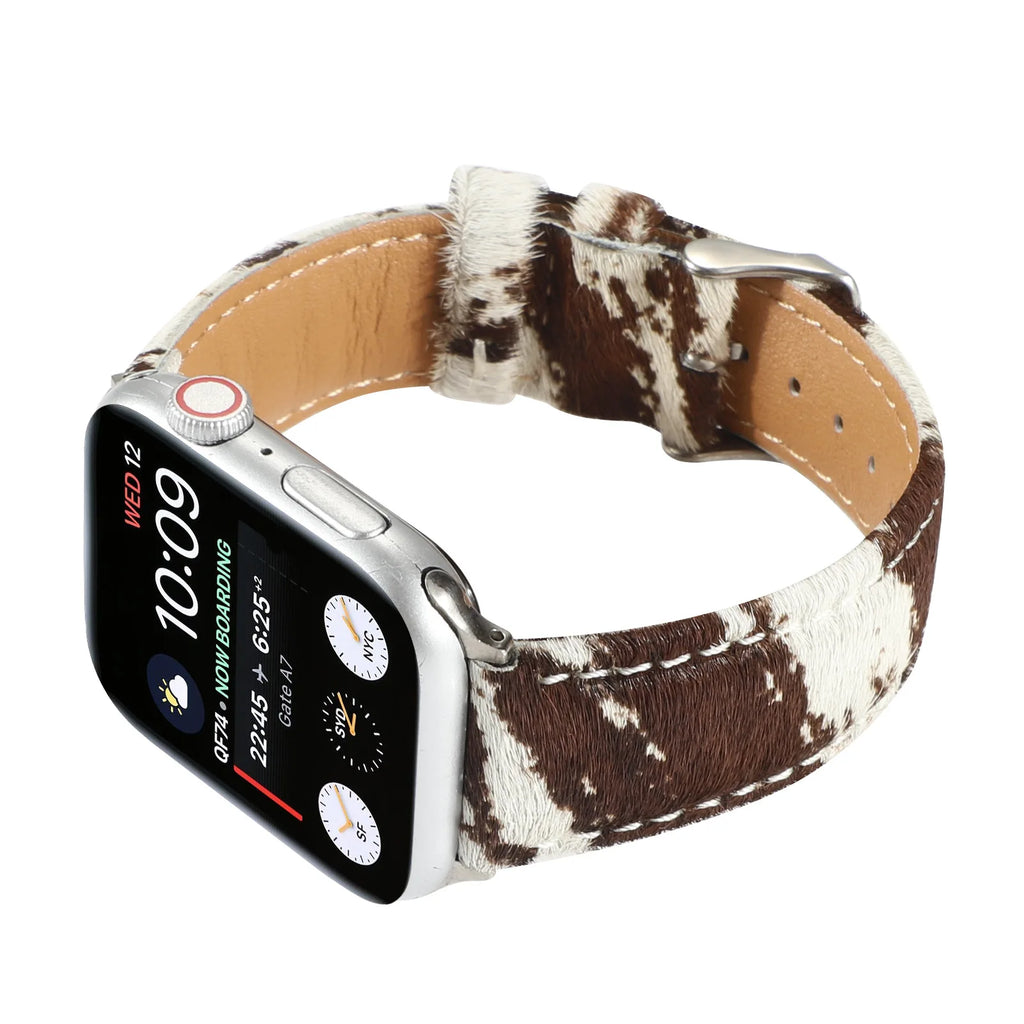 Leopard Horse Hair Leather band For Apple Watch band 40mm 41mm 42mm 44mm 45mm 49mm Apple Watch band Series 4 5 6 7 8 9 SE Ultra