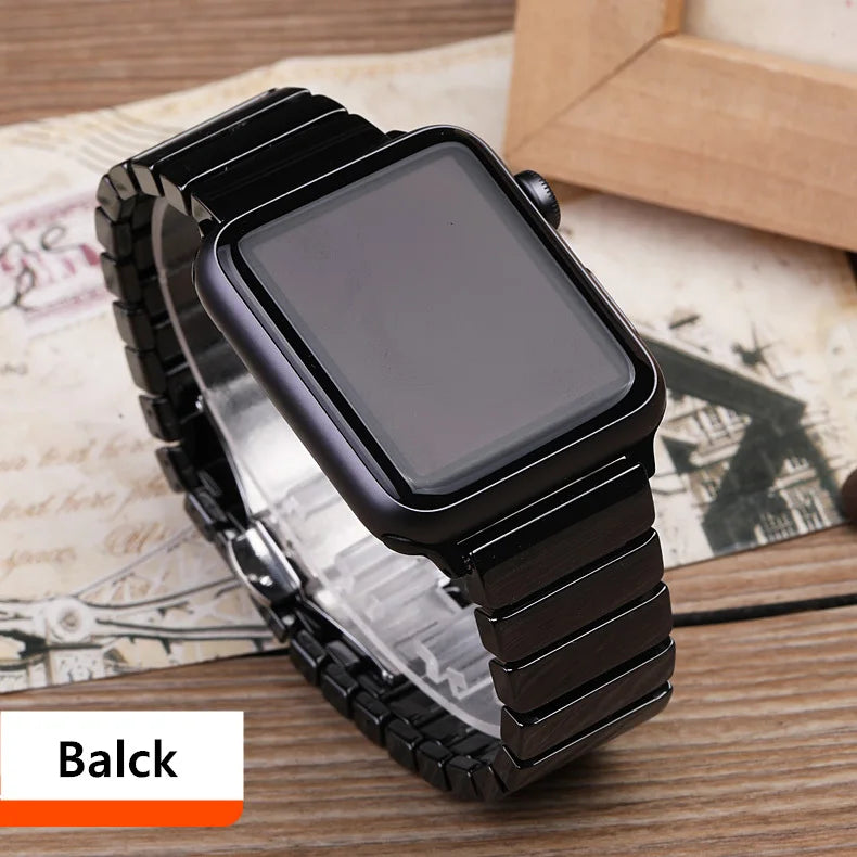 Ceramic band for Apple Watch band 44mm 40mm 45mm 49mm 42mm 38mm Stainless steel butterfly band Apple Watch Series 6 3 7 8 SE Ultra