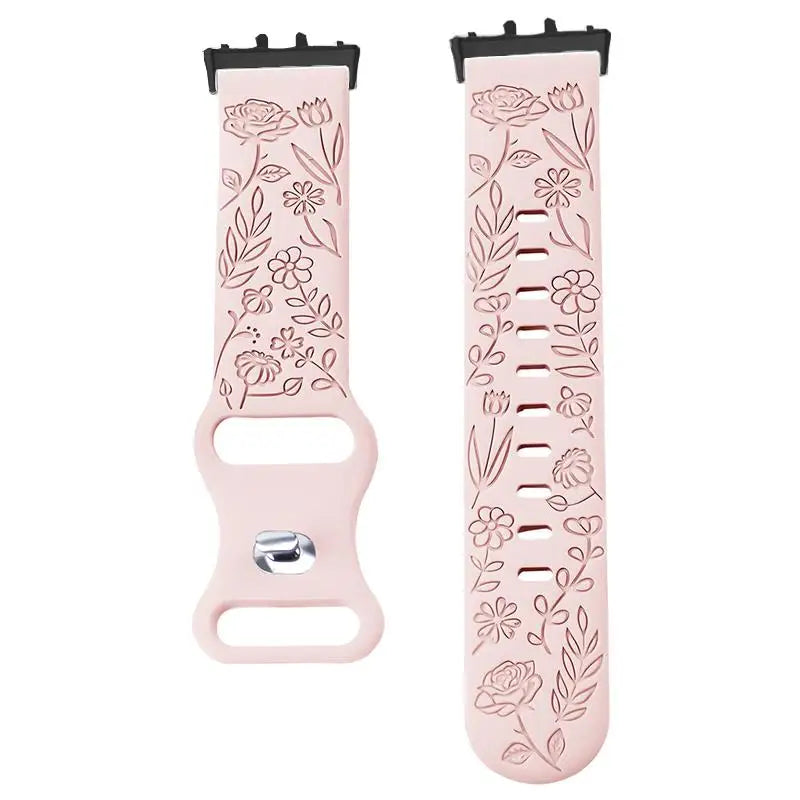 Prints Design Strap for Samsung Galaxy Fit 3 Watch Band Silicone Engraving Bracelet for Samsung Galaxy Fit 3 Floral Wristband