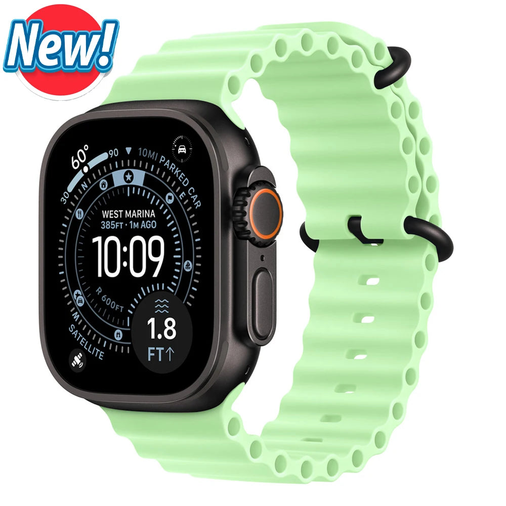 Ocean band for Apple Watch Ultra 3 2 band 49mm 46mm 44mm 40mm 45mm 41mm 42mm Correa band Apple Watch Series 11 10 9 SE 8 7 6 5 4