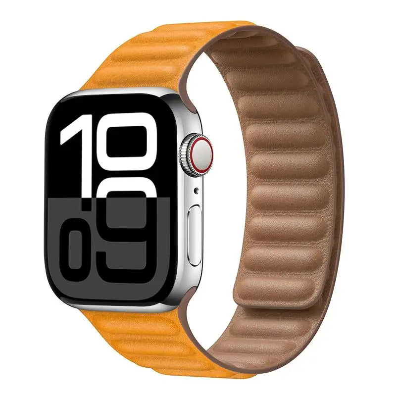 Leather band for Apple Watch band 49mm 46mm 42mm 41mm 44mm Original Magnetic Loop Link band Apple Watch 10 9 8 7 SE Ultar2 band