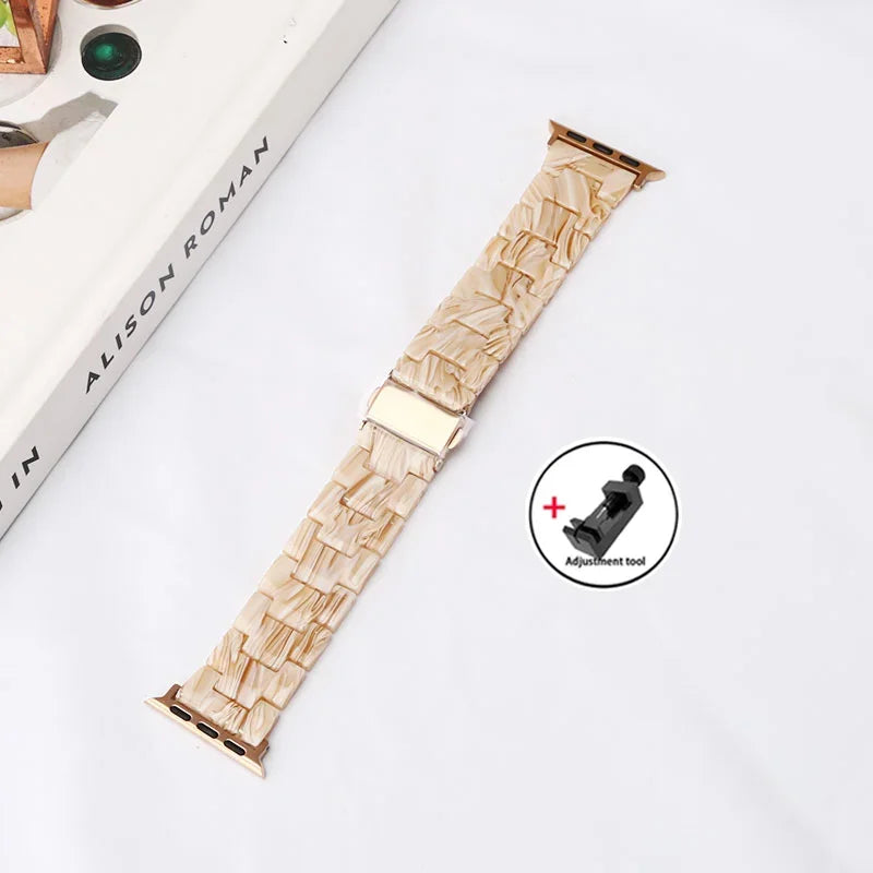 Resin band for Apple Watch band 44mm 40mm 45mm 49mm 38mm 42mm 41mm Fashion Wrist band for Apple Watch Series 8 7 6 5 4 3 2 1 Ultra 2