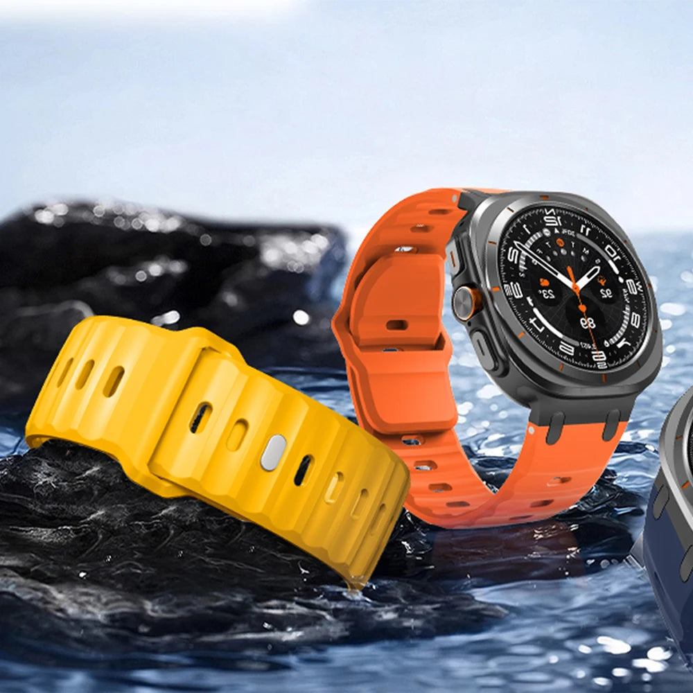 Metal+Silicone Band For Samsung Galaxy Watch Ultra 47mm Accessories Sport wrist belt Bracelet correa Galaxy Watch7 8 Ultra Strap