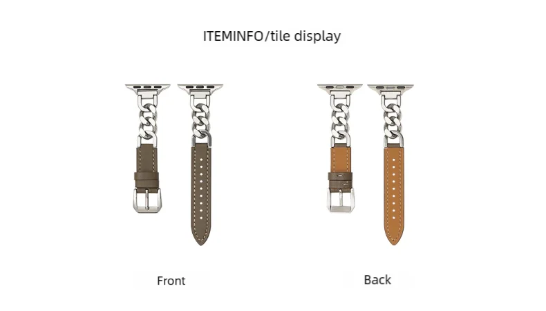 Leather band for Apple Watch 10 band 46mm 42mm 44mm 40mm 41mm 45mm Women Stainless Steel band Apple Watch Series 9 8 SE 7 6 Belt