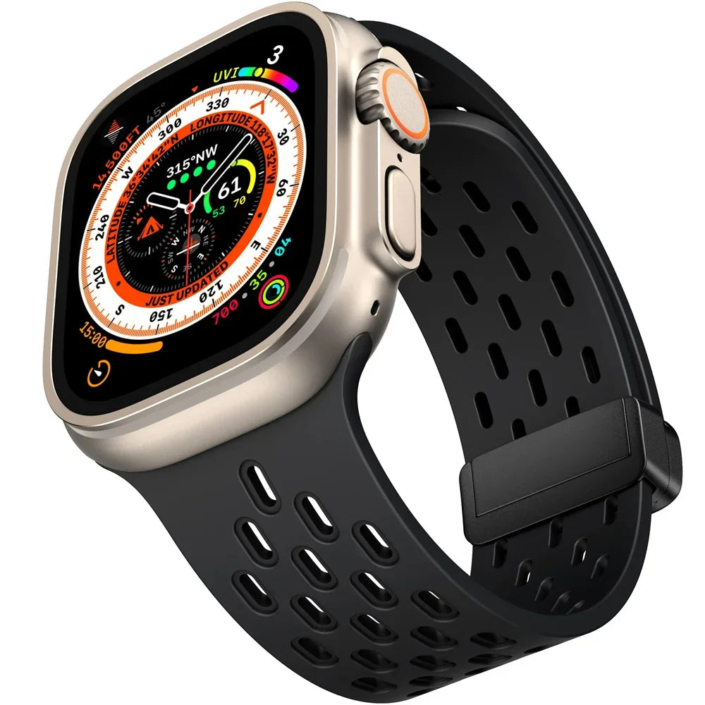 Magnetic band For Apple Watch Ultra 2 band 49mm 44mm 45mm 40mm 41mm 42mm 46mm 45mm Silicone band Apple Watch Series 10 9 7 8 SE 6 5