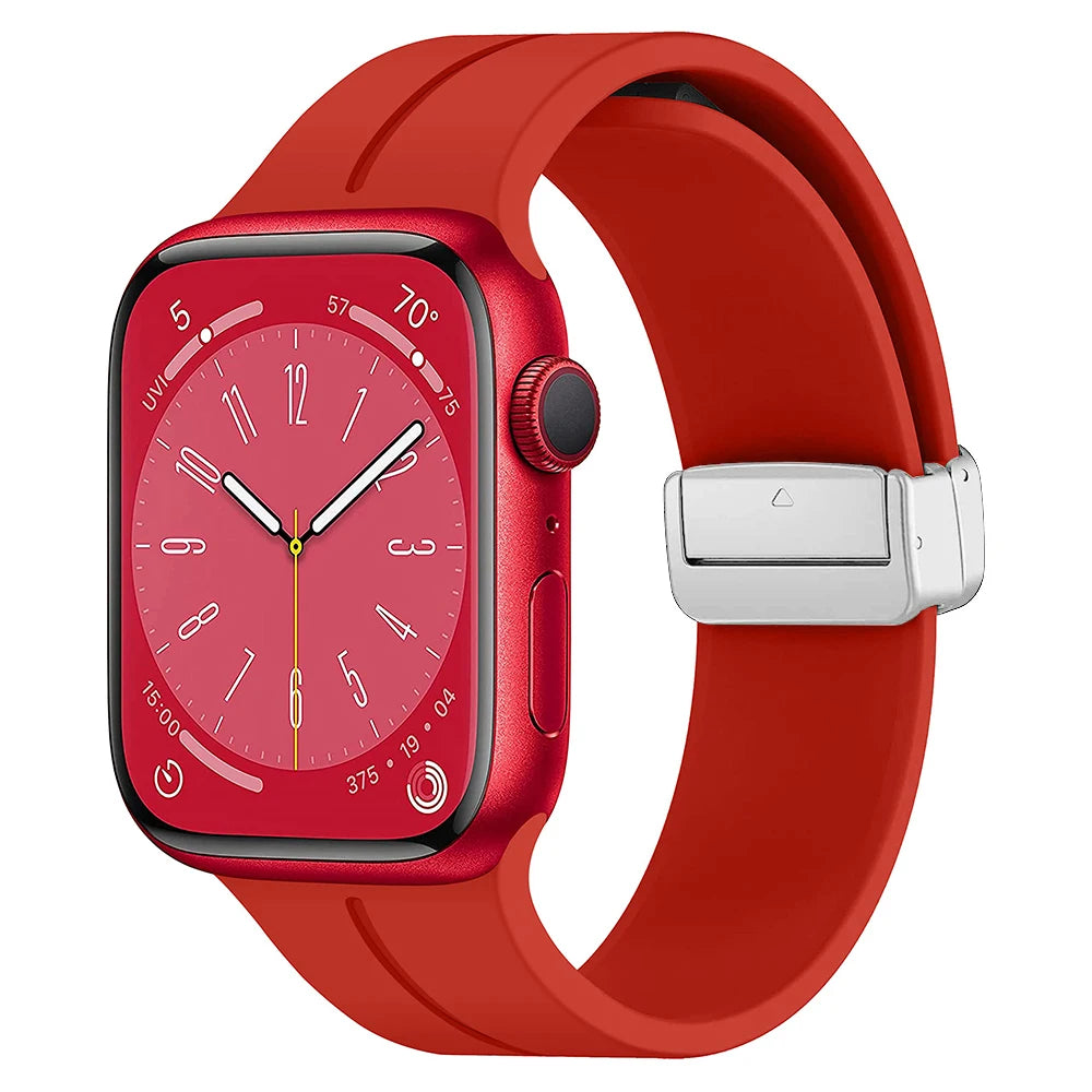 For Apple Watch band 45mm 41mm 49mm 44mm 42mm 46mm Magnetic Silicone band correa Apple Watch Series 10 9 8 7 SE 6 5 4 Ultra band