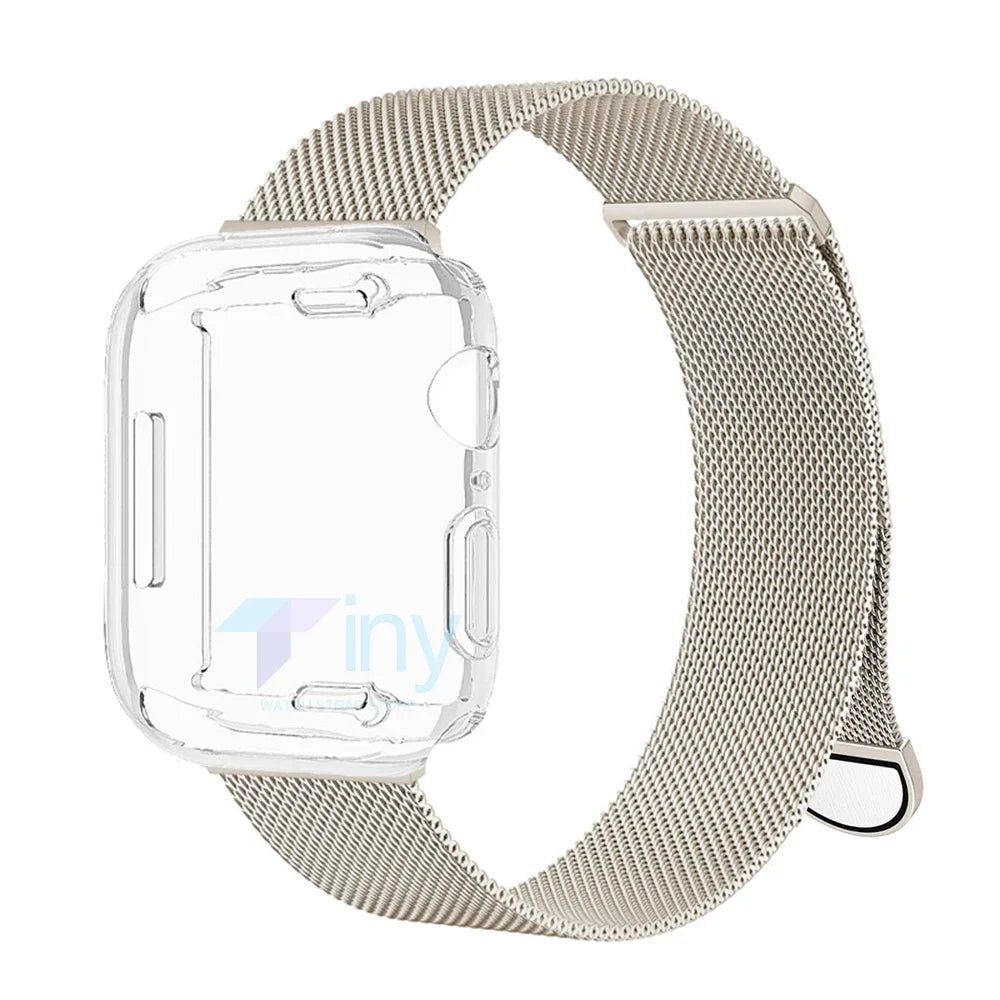 Milanese band+case for Apple Watch band 46mm 42mm 49mm 40mm 44mm 41mm 45mm Screen Protection For Apple Watch Ultra 2 Series 10 9 8 7 6 SE