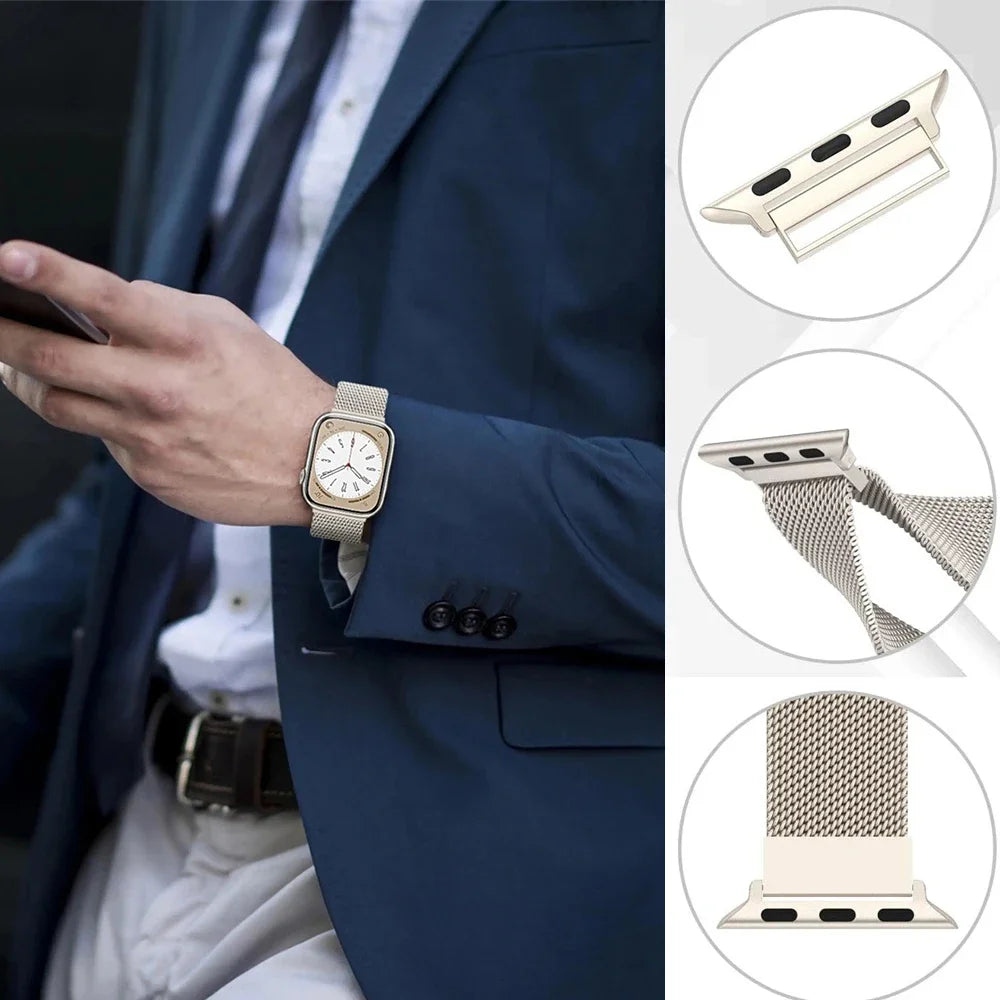 Milanese Loop for Apple Watch band 42mm 44mm 45mm 49mm 38mm 40mm 41mm Stainless Steel Adjustable sport and Leisure bandt