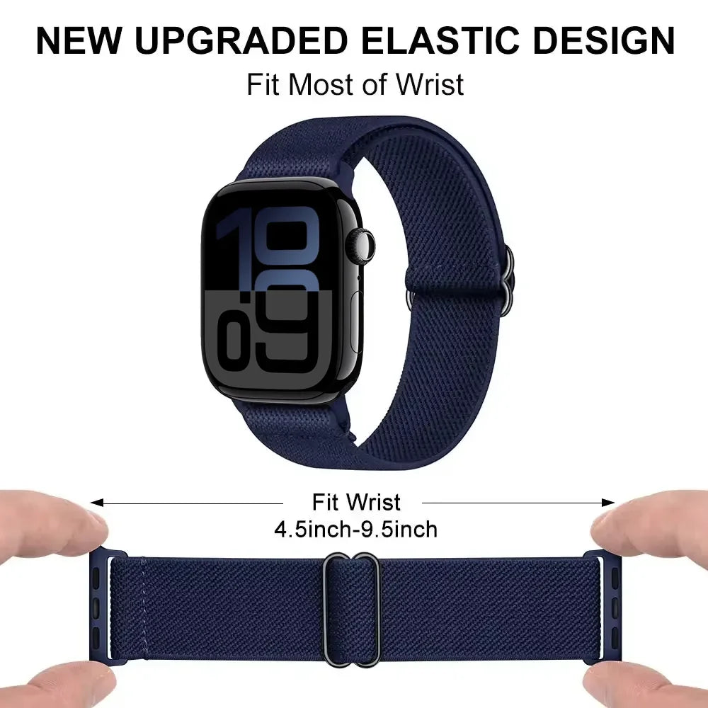 Nylon Loop band For Apple Watch 49mm 45mm 44mm 42mm 41mm 40mm 46mm Elastic band Apple Watch Ultra 3 2 11 10 9 8 7 6 5 4 SE band