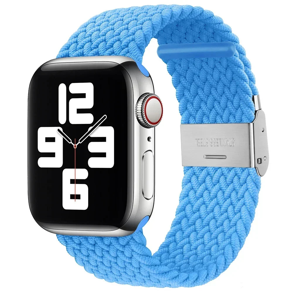 Braided Solo Loop For Apple Watch Ultra band 49mm 45mm 40mm 41mm 44mm Nylon Elastic band Apple Watch Series 10 9 8 SE 6 7 5 4 band