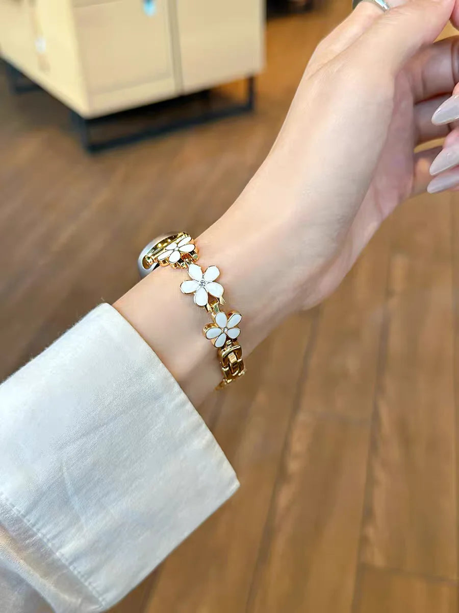 New 20mm 22mm 18mm Flower bracelet Link Strap For Samsung Galaxy Watch 7 FE 5 Pro 4 6 classic band 44mm 40mm sport correa loop