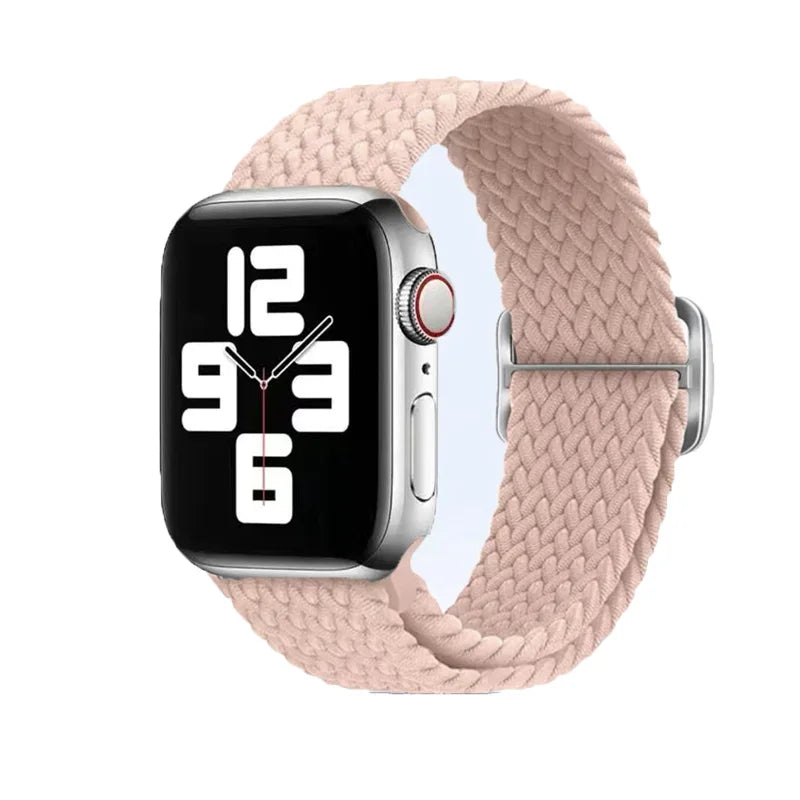 Braided Loop For Apple Watch band 49mm 44mm 45mm 41mm 42mm 38mm 40mm Elastic Solo band Apple Watch Ultra Series 7 SE 3 6 8 Band