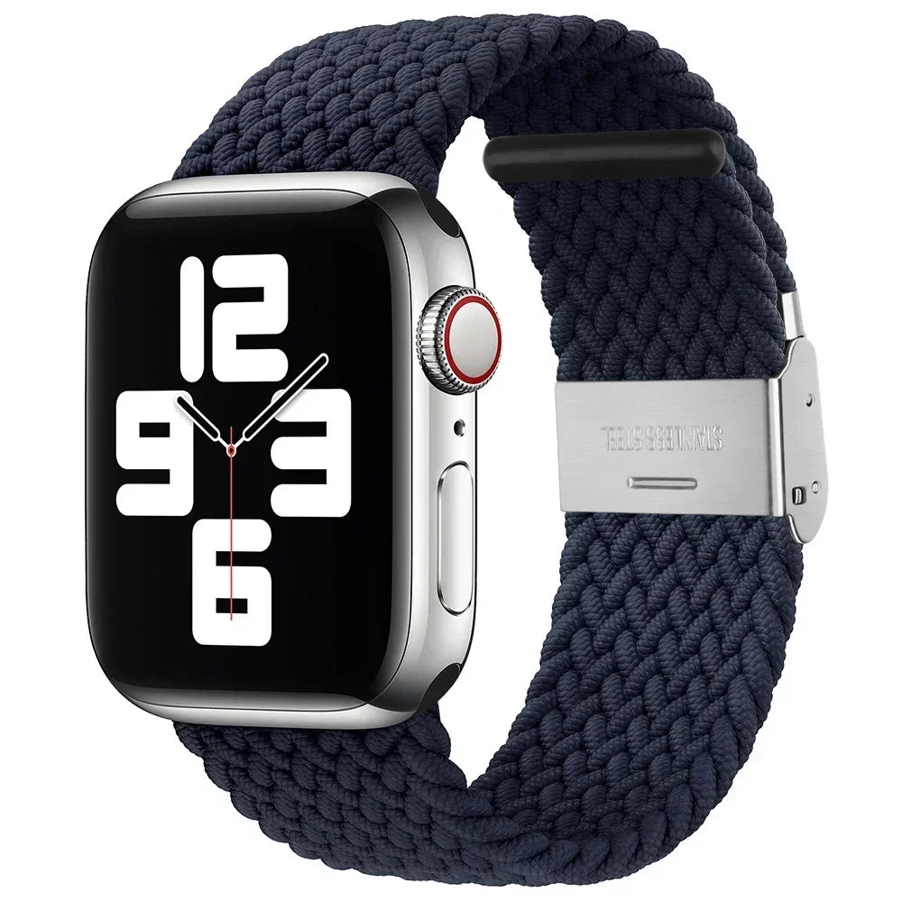 Braided Solo Loop For Apple Watch Ultra band 49mm 45mm 40mm 41mm 44mm Nylon Elastic band Apple Watch Series 10 9 8 SE 6 7 5 4 band