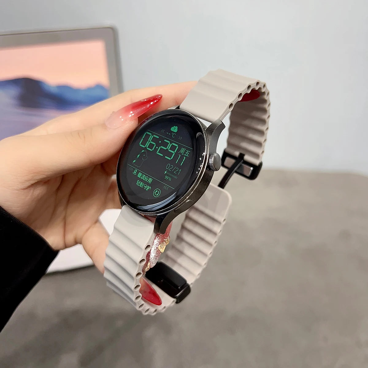 Ocean Silicone Loop Strap For Samsung Galaxy Watch 7 6 5 40mm 44mm Adjustable Bracelet Watchband For Galaxy 4 6 Classic 20/22mm