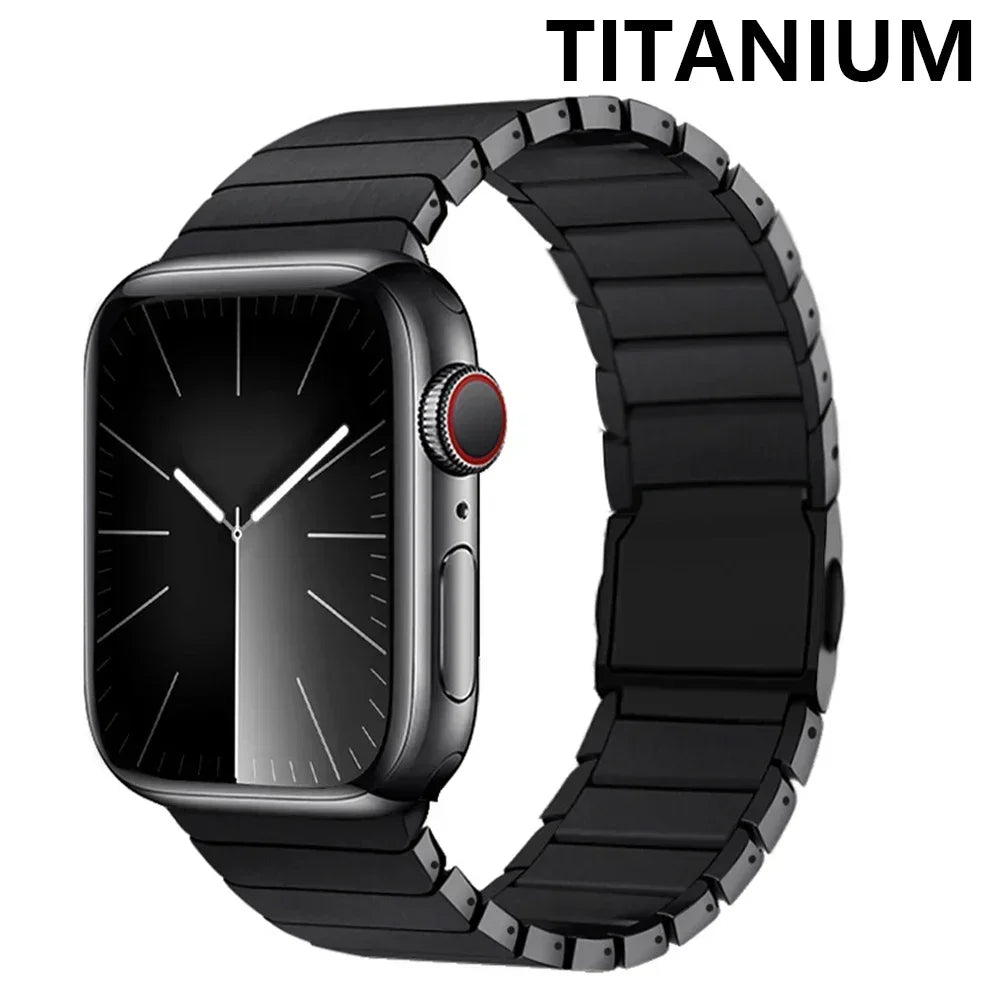 Luxury Titanium band for Apple Watch Ultra 1 2 49mm Magnetic Men Link band for Apple Watch Series 10 9 8 7 6 5 SE 46mm 45mm 44mm