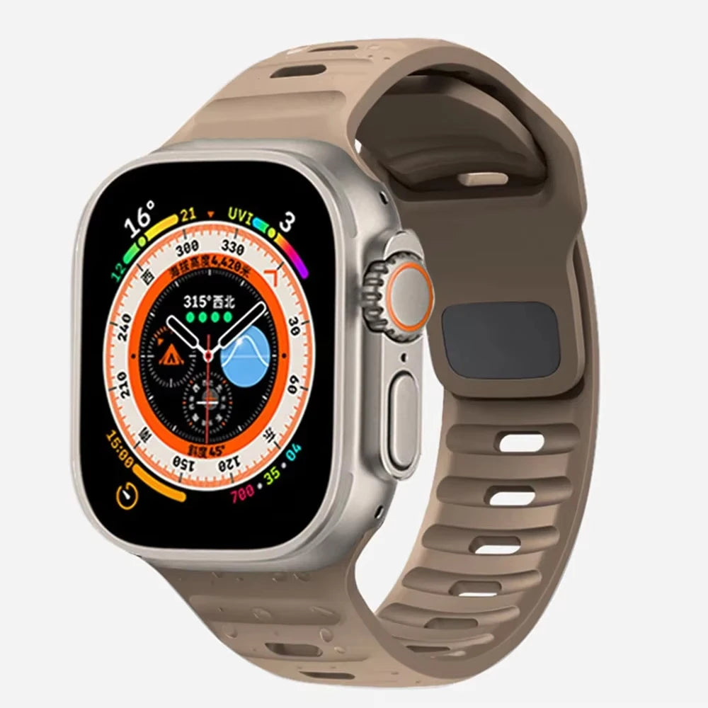 Silicone sport band for Apple Watch 49mm 45mm 44mm 46mm 42mm 40mm 41mm Correa band Apple Watch Series 9 8 7 6 5 SE Ultra 3 2 1