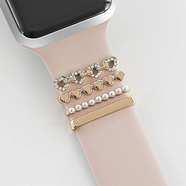 Decoration For Apple Watch band Series 8 7 6 5 4 SE 9 Accessories Diamond Jewelry Charms for Samsung Huawei watch fit 3 band