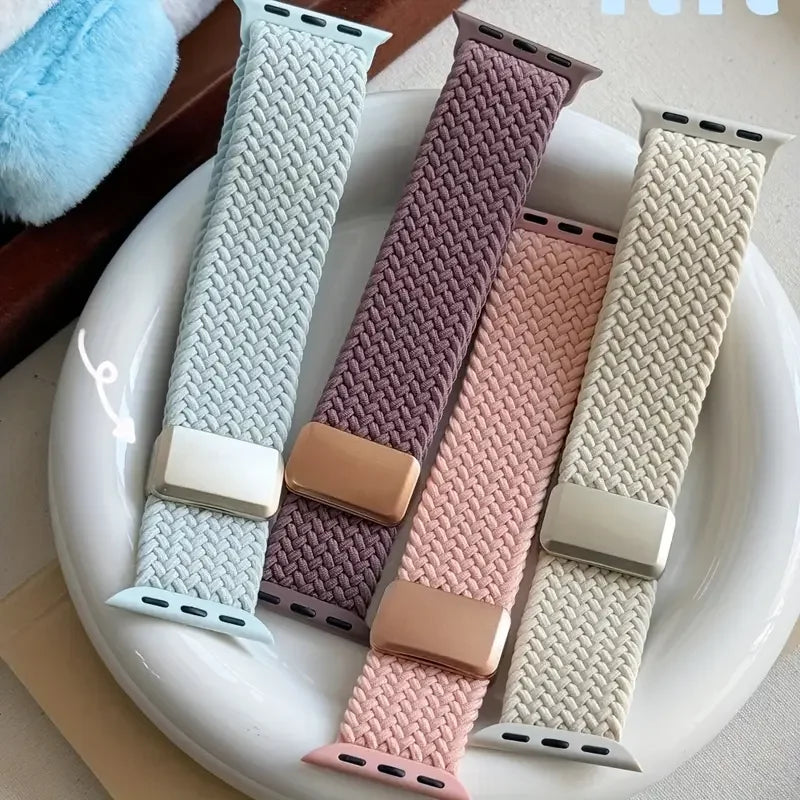 Magnetic band For Apple Watch band 44mm 40mm 45mm 46mm 49mm 41mm Nylon Braided band Apple Watch Series SE 5 4 7 6 8 9 10 Ultra 2