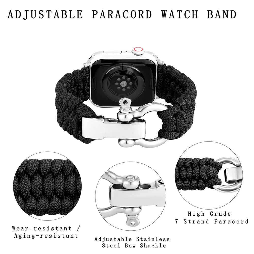 Savior Survival Rope band for Apple Watch Ultra 2 band 49mm 42mm 44mm 45mm Outdoor Nylon band Apple Watch SE 9 8 7 6 5 40mm 41mm