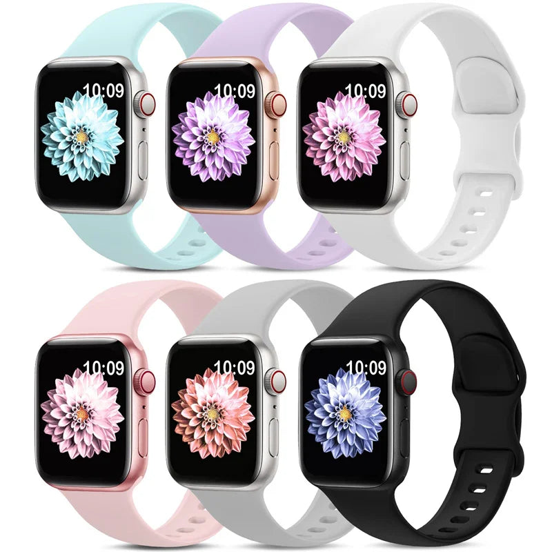 Silicone band For Apple Watch band 40mm 44mm 49mm 45mm 41mm 38mm 42mm 44mm correa band Apple Watch Series 9 8 7 6 3 SE Ultra 2