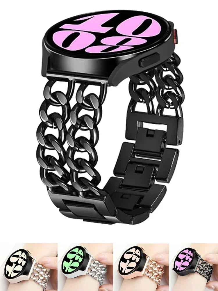 20mm 22mm Watchbands For Samsung Galaxy watch 6 5 4 Classic Metal Luxury bracelet Amazfit Bip 5/Bip3 pro/Balance/GTS/GTR 4 strap