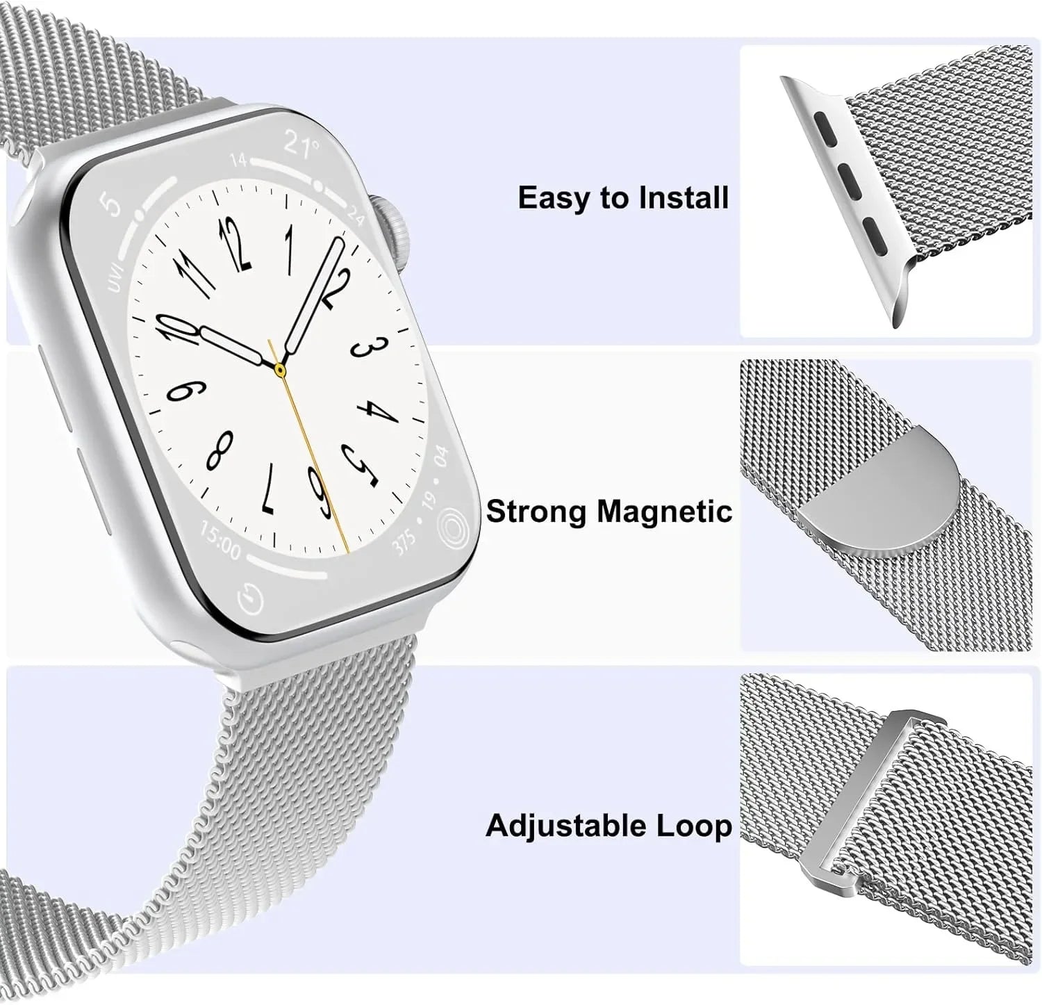Milanese Loop band For Apple Watch band 46mm 40mm 41mm 45mm 49mm 42mm Correas bands Apple Watch Series 11 10 9 SE 3 7 8 Ultra 3