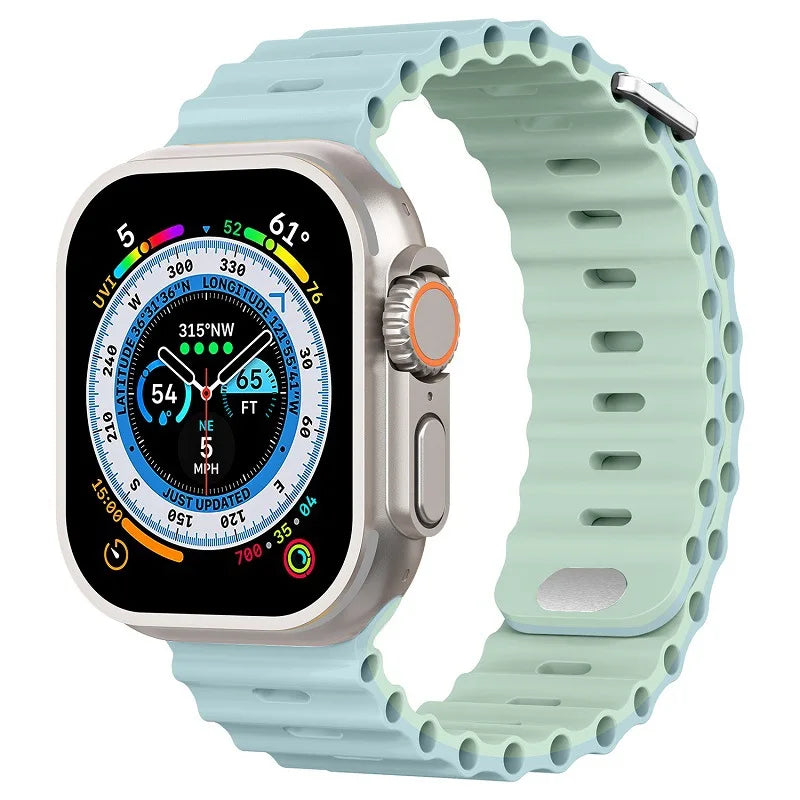 Ocean band for Apple Watch Ultra 3 2 band 49mm Series 45mm 41mm 46mm 42mm 40mm 44mm Silicone watch band Apple Watch 11 10 9 8 7 6 5 SE2