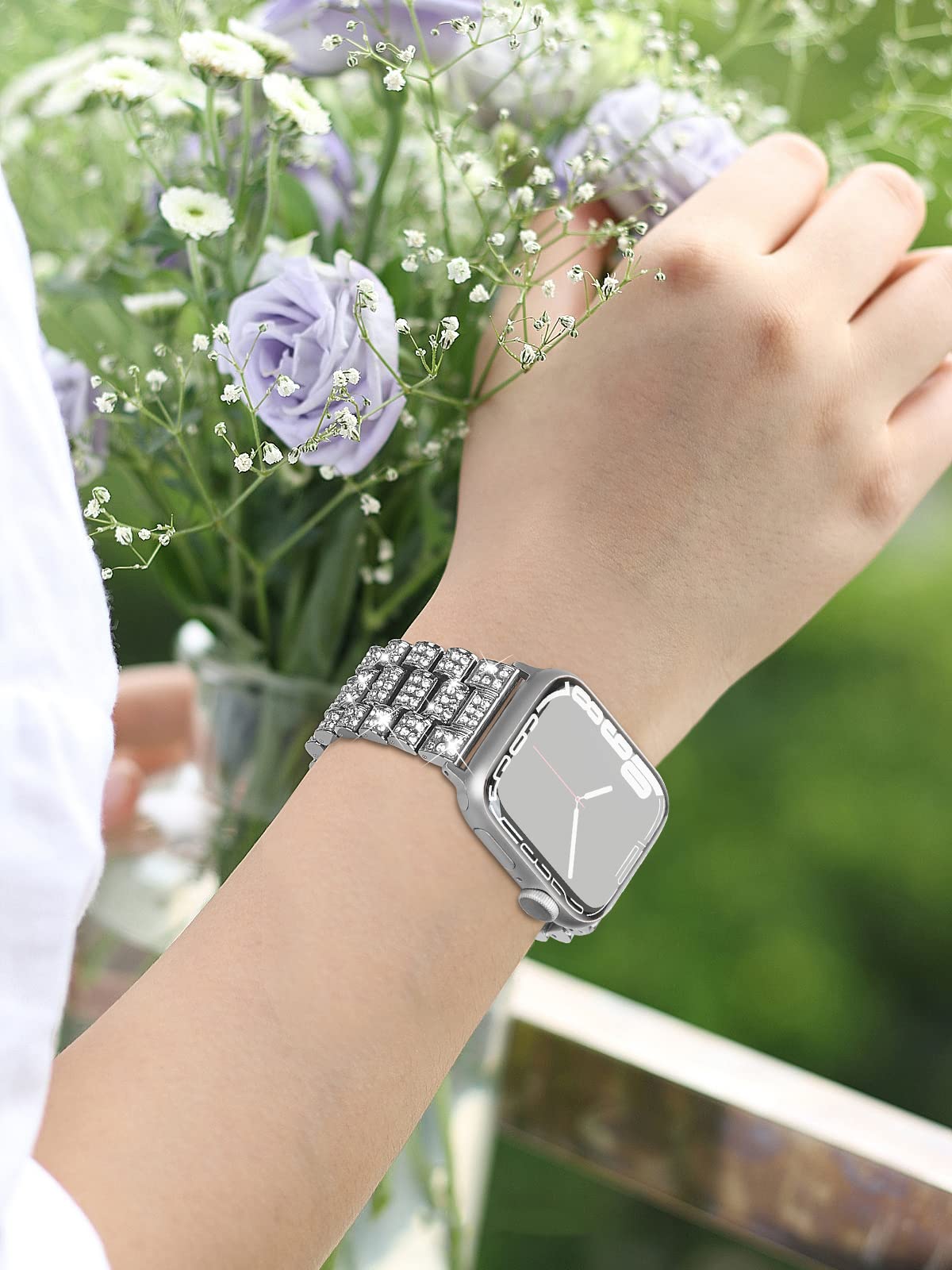 Women's Diamond band For Apple Watch Ultra 2 band 9 49mm 44mm 40mm 41mm 45mm metal band Apple Watch Series 8 7 6 SE 5 Watchband