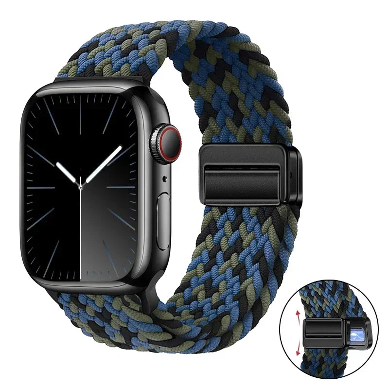 Magnetic Braided band For Apple Watch band 46mm 42mm 45mm 41mm 44mm 40mm Ultra 2 49mm Nylon band Apple Watch 10 9 8 7 6 5 4 SE