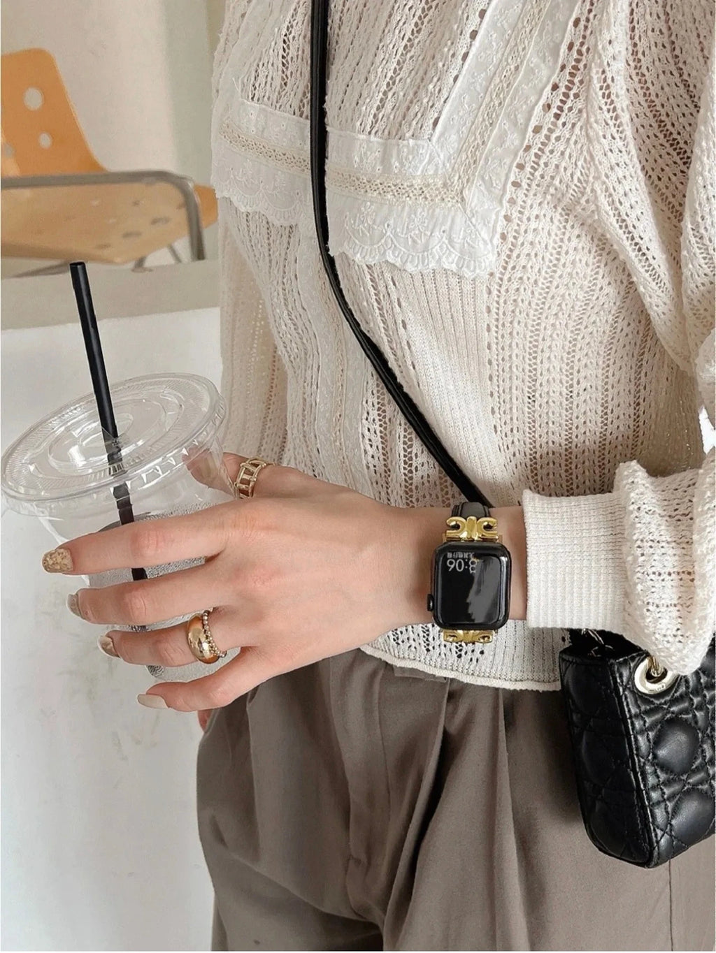 Luxury Leather loop For Apple Watch band women Series Ultra 10 9 8 7 6 5 4 3 2 1 38mm 40mm 41mm 42mm 44mm 45mm 46mm band