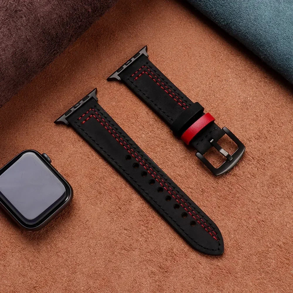 Leather loop band For Apple Watch band 40mm Ultra 49mm 41mm 42mm 38mm 46mm 44mm 45mm band Apple Watch Series 10 9 5 6 SE 8 7 3 4